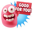 3d Rendering Smile Character Emoticon Expression saying Good For
