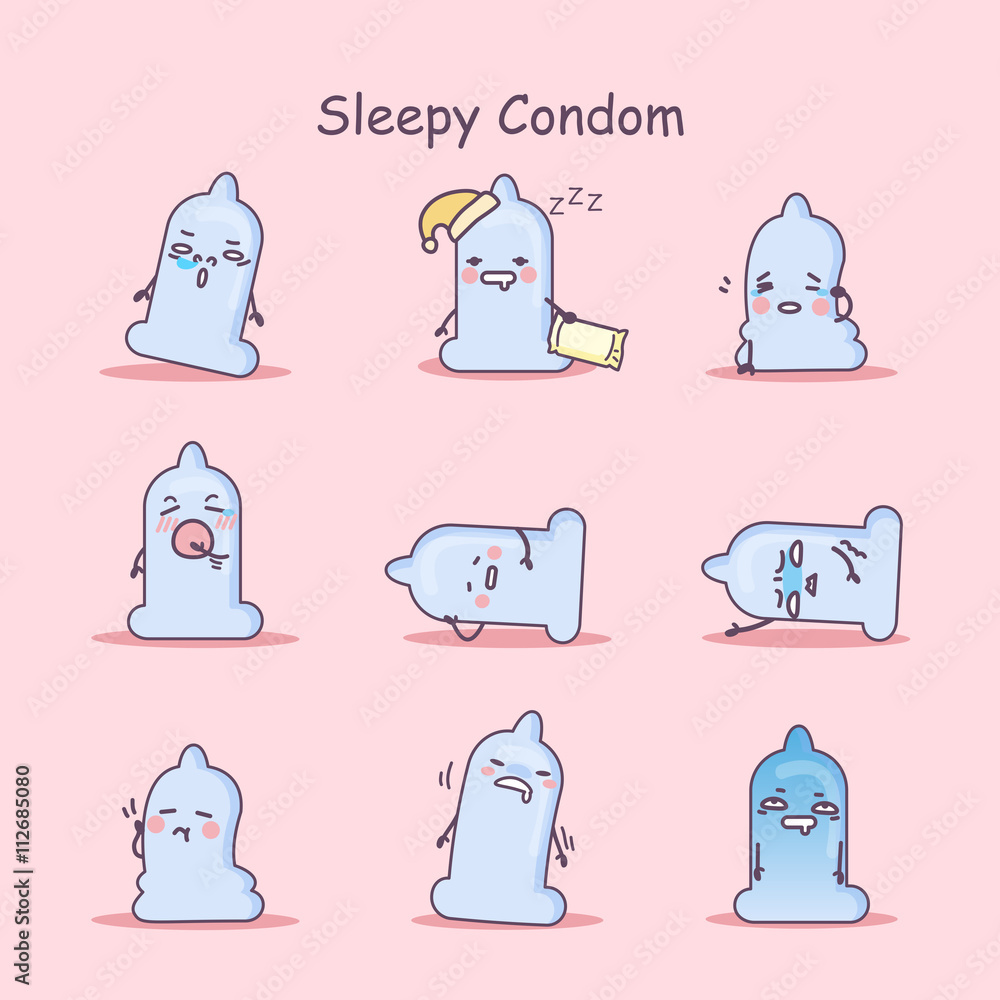 Sleepy cartoon Condom