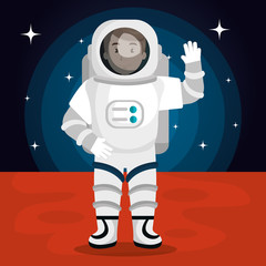 Sticker - astronaut in the solar system design 