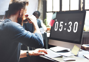 Wall Mural - time and date clock graphic concept