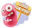 3d Rendering Smile Character Emoticon Expression saying Good For