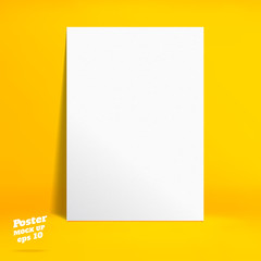 Leinwandbilder - Vector : White paper poster in vivid yellow studio room, Templat