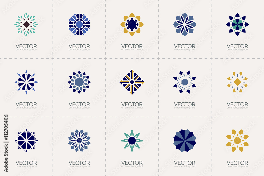 Vector geometric symbols - obrazy, fototapety, plakaty 