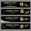 Four football panoramic banners in black and gold