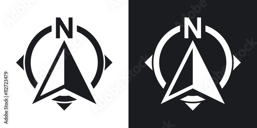 Fotografie, Obraz North direction compass icon, stock vector