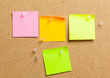 © fotofabrika - Color sticker notes over cork board background