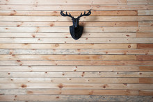Wooden Wall With Deer Head