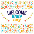 © Helen Sko - Welcome baby boy. Baby boy shower card. Baby boy arrival postcar
