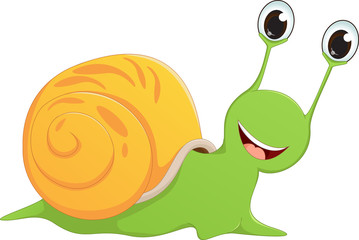 Wall Mural - cute snail cartoon