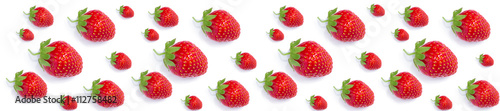 panorama ripe fresh red strawberries  pattern