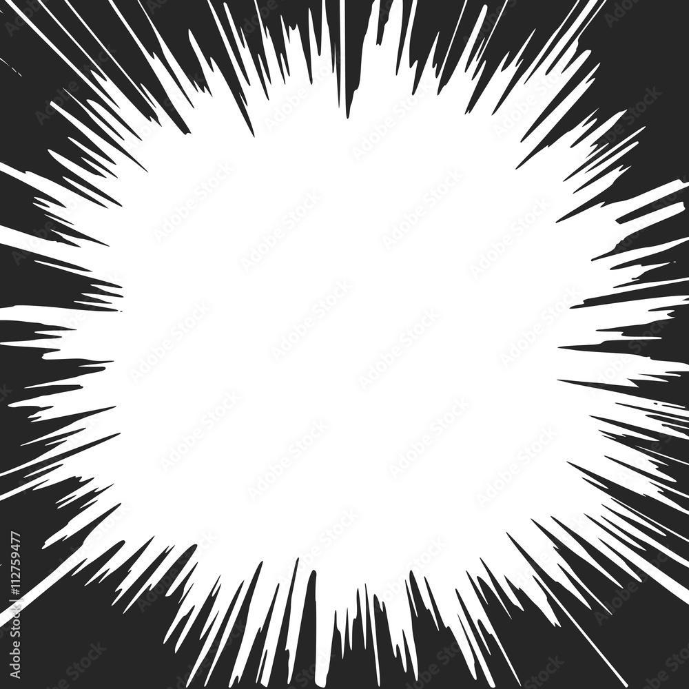 Speed Element Vector Comic Radial Speed Lines. Explosion with Speed Lines. Frame Design ...