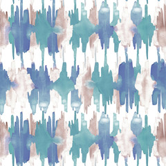 Wall Mural - Watercolor ikat pattern.