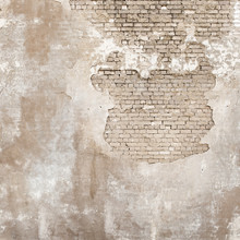 Abandoned Grunge Cracked Brick Stucco Wall Background