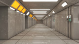 Fototapeta Do przedpokoju - 3d render interior. Futuristic hallway. Interior concept design