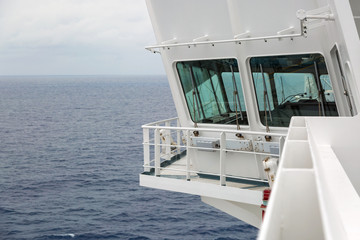 navigation bridge of oil tanker.