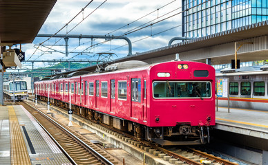 Poster - Local train at Himeji station, Japan