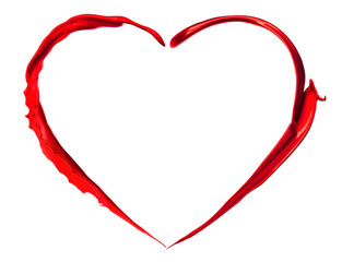 Wall Mural - Red heart made of paint splash isolated on white