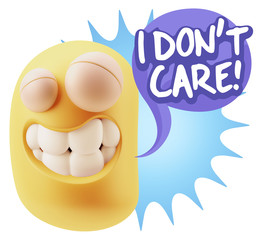 Wall Mural - 3d Illustration Laughing Character Emoji Expression saying I Don