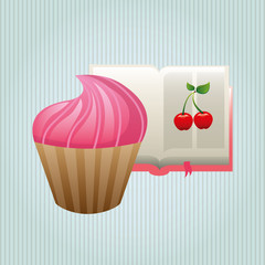 Canvas Print - cupcake recipe design 