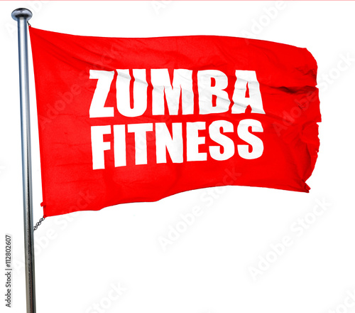 Zumba Fitness 3d Rendering A Red Waving Flag Buy This Stock