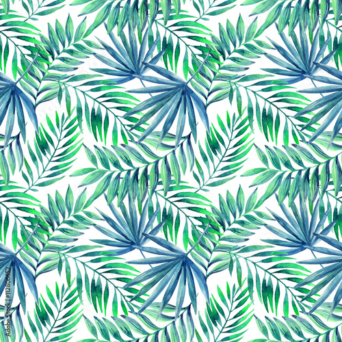 tropikalny-ogrod-powielony-wzor-w-zielone-i-niebieskie-liscie-paproci