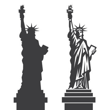 Wall Mural - New York Statue of Liberty Vector silhouette