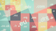 Colorful abstract background with domain names