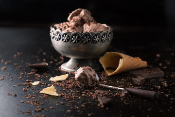 Wall Mural - Chocolate ice cream with chocolate chips