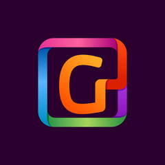 G letter colorful logo in square.