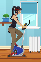 Poster - Woman Doing Biking Exercise