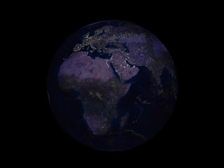 Wall Mural - planet earth on black background view from space 3d