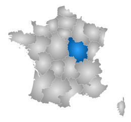  Map - France, Burgundy