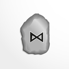 Ancient rune on the stone. Vector illustration.