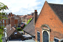 Houses In The City Centre Of York Viewed From The Surrounding City Wall