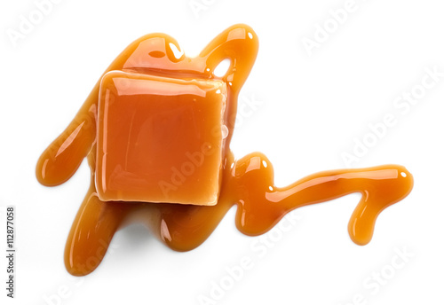Plakat caramel candies and sauce