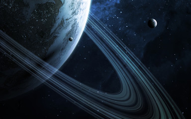Wall Mural - Universe scene with planets, stars and galaxies in outer space showing the beauty of space exploration. Elements furnished by NASA