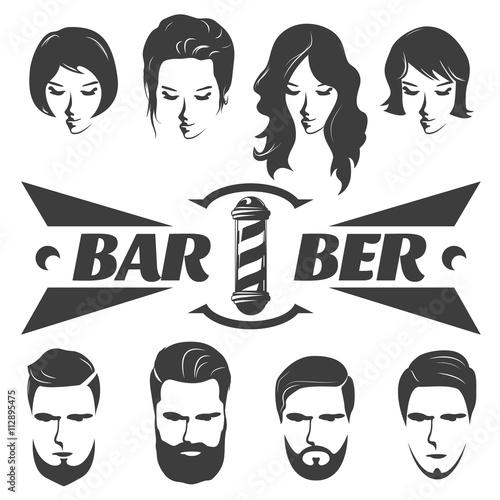 Foto Male And Female Hairstyles Graphic Icons