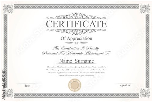 Fotomural Retro vintage certificate or diploma template