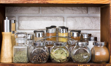 Set Of Various Spices In Jars