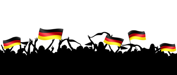 Poster - Fußballfans mit Deutscher Flagge