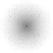 Vector radial halftone black background pattern of triangles