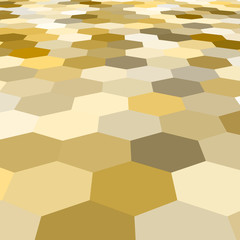 Wall Mural - Vector abstract golden hexagonal floor 3d background. Golden backdrop.