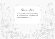 Background Silhouettes Grey Flowers On White Background With Space For Text.vector Illustration
