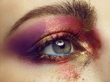 Close Up Of A Woman With Eye Make Up