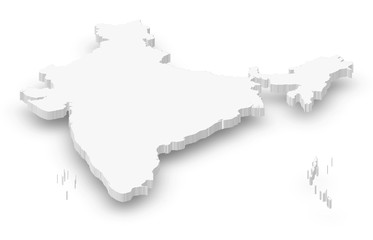 Wall Mural - Map - India - 3D-Illustration