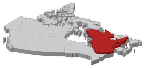 Wall Mural - Map - Canada, Quebec - 3D-Illustration