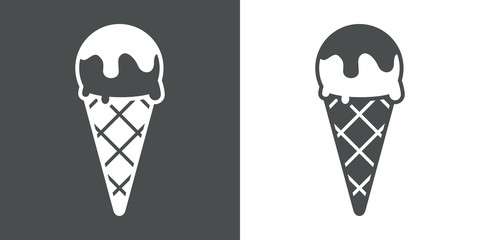 Sticker - Icono plano cornete de helado