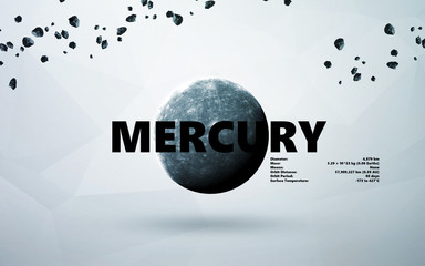 Wall Mural - mercury. minimalistic style set of planets in the solar system. elements of this image furnished by 