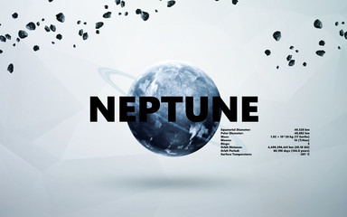 Wall Mural - neptune. minimalistic style set of planets in the solar system. elements of this image furnished by 
