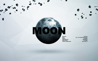 Wall Mural - moon. minimalistic style set of planets in the solar system. elements of this image furnished by nas